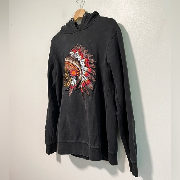 Anerkjendt Men’s Black-Brown Embroidered Graphic Hoodie - Size M - Picture 7 of 9